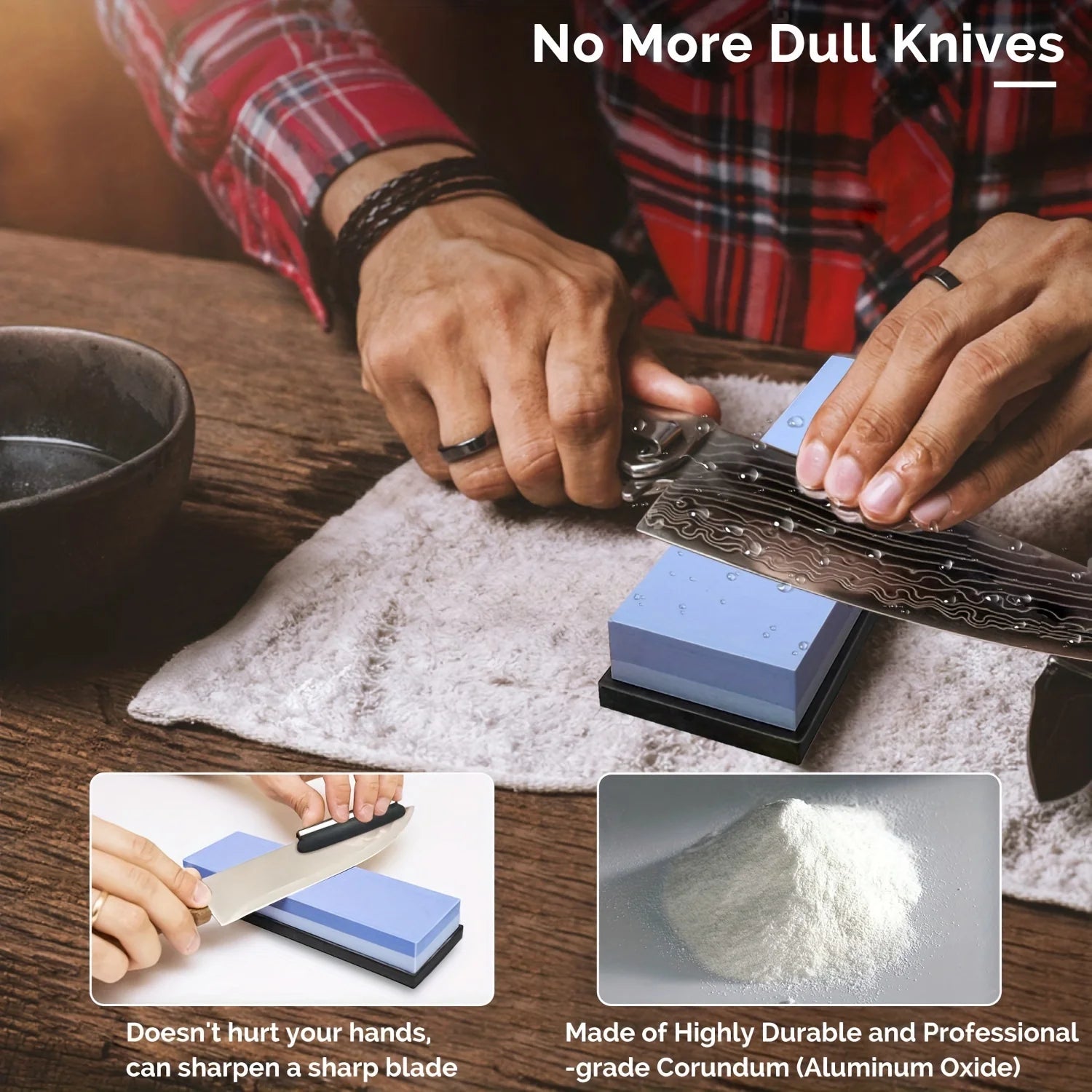 400/1000/8000# Double-Sided Whetstone Kitchen Sharpener System Retractable Adjustable Sharpening Stone Bracket Angle Guide Set