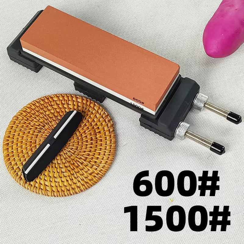 400/1000/8000# Double-Sided Whetstone Kitchen Sharpener System Retractable Adjustable Sharpening Stone Bracket Angle Guide Set