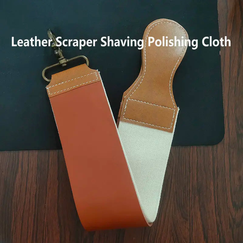 Pro Portable Barber Double Layer Genuine Leather Shaving Strop Straight Razor Sharpener Strap Belt Necessary Shaving Strap Tool