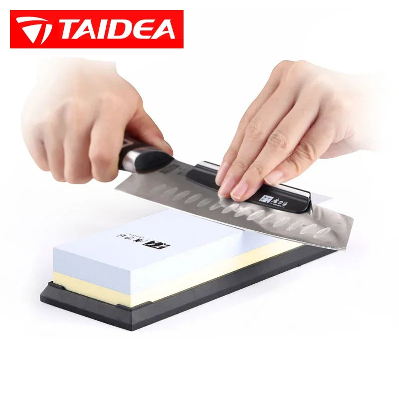 Professional Double-Sided Whetstone Sharpening System with Angle Guide - 2 Piece Set, Grit Range 180-8000, White Alundum