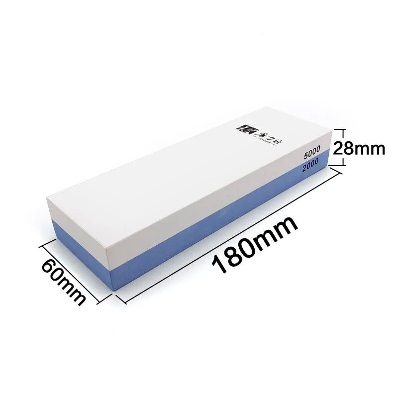 Professional Double-Sided Whetstone Sharpening System with Angle Guide - 2 Piece Set, Grit Range 180-8000, White Alundum