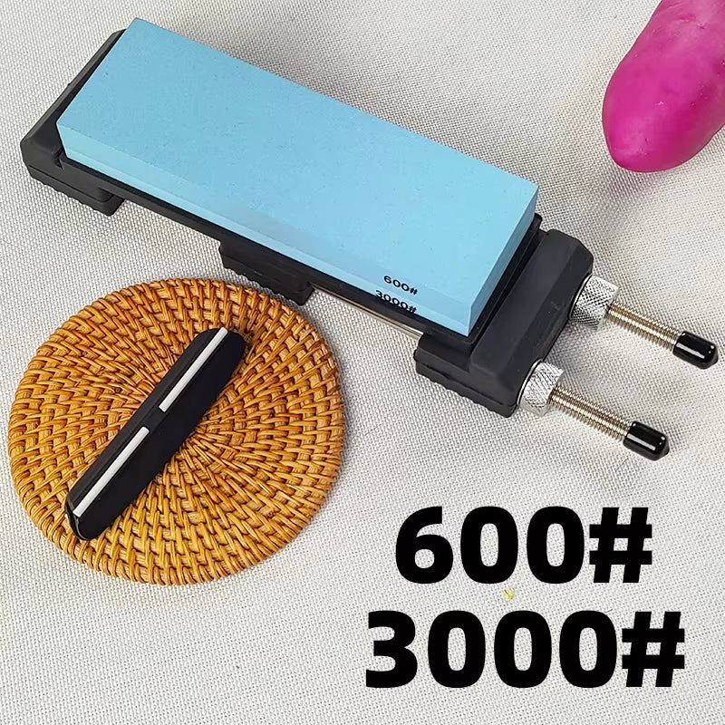 400/1000/8000# Double-Sided Whetstone Kitchen Sharpener System Retractable Adjustable Sharpening Stone Bracket Angle Guide Set