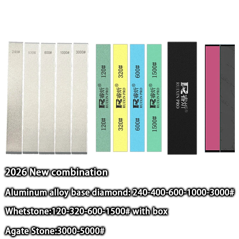 Portable Outdoor Natural Agate Polished Whetstone Sharpening Stones - Fixed Angle Sharpener Accessories (2/3/5 Pieces)