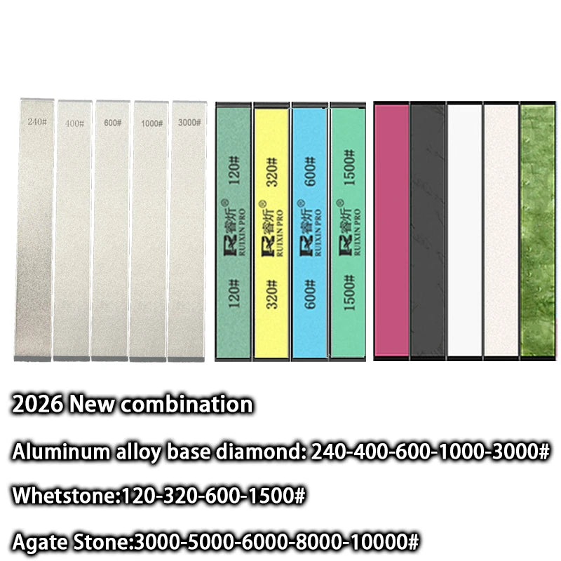 Portable Outdoor Natural Agate Polished Whetstone Sharpening Stones - Fixed Angle Sharpener Accessories (2/3/5 Pieces)