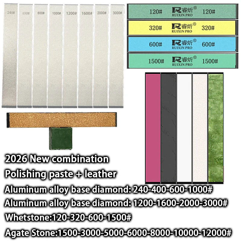 Portable Outdoor Natural Agate Polished Whetstone Sharpening Stones - Fixed Angle Sharpener Accessories (2/3/5 Pieces)