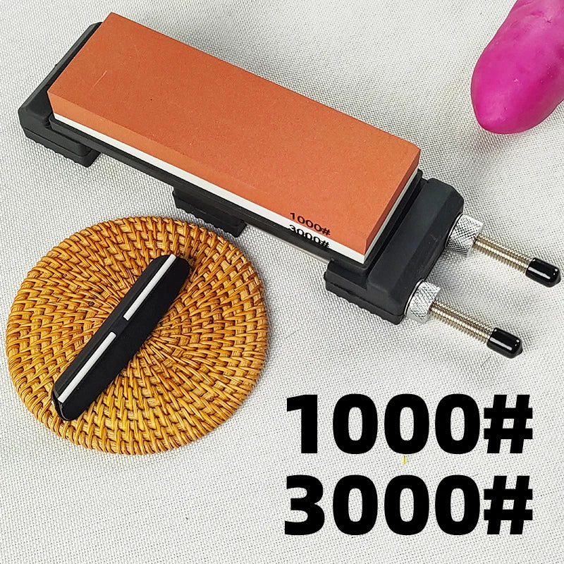 400/1000/8000# Double-Sided Whetstone Kitchen Sharpener System Retractable Adjustable Sharpening Stone Bracket Angle Guide Set