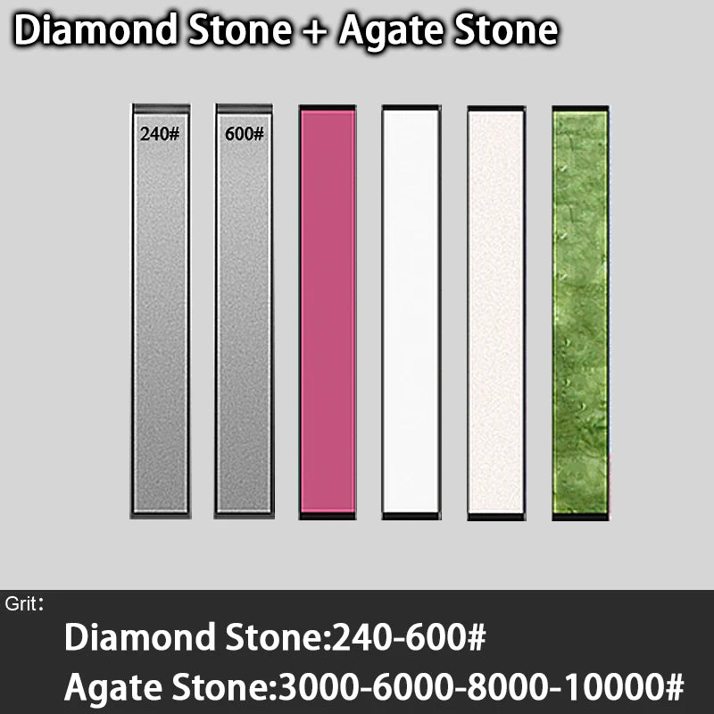 Portable Outdoor Natural Agate Polished Whetstone Sharpening Stones - Fixed Angle Sharpener Accessories (2/3/5 Pieces)