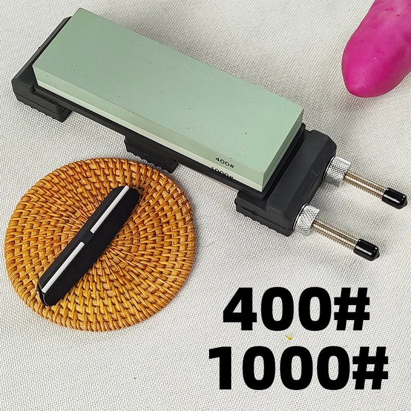 400/1000/8000# Double-Sided Whetstone Kitchen Sharpener System Retractable Adjustable Sharpening Stone Bracket Angle Guide Set