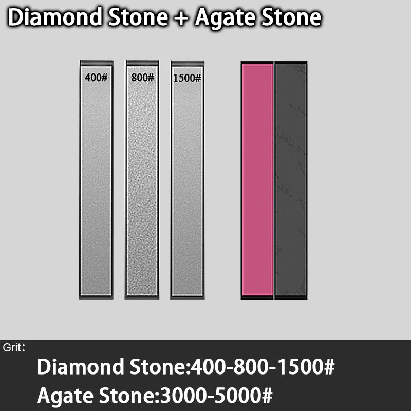 Portable Outdoor Natural Agate Polished Whetstone Sharpening Stones - Fixed Angle Sharpener Accessories (2/3/5 Pieces)