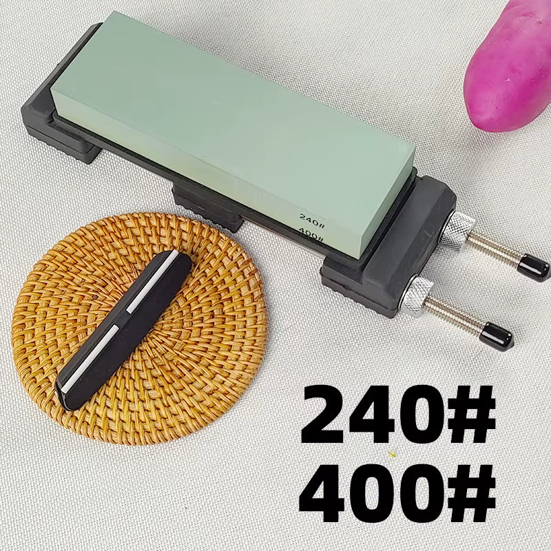 400/1000/8000# Double-Sided Whetstone Kitchen Sharpener System Retractable Adjustable Sharpening Stone Bracket Angle Guide Set