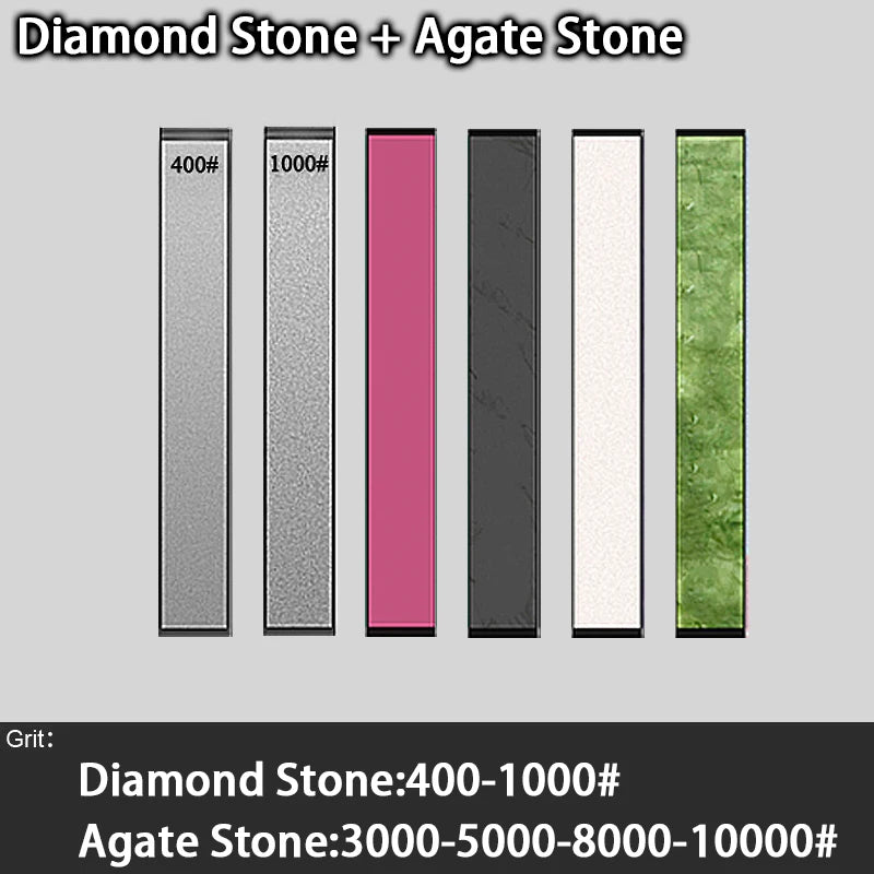 Portable Outdoor Natural Agate Polished Whetstone Sharpening Stones - Fixed Angle Sharpener Accessories (2/3/5 Pieces)