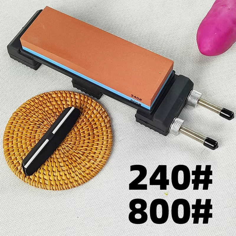 400/1000/8000# Double-Sided Whetstone Kitchen Sharpener System Retractable Adjustable Sharpening Stone Bracket Angle Guide Set