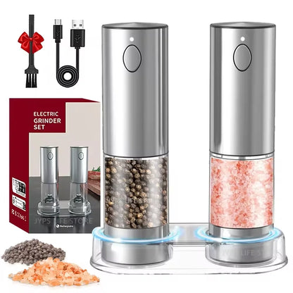 Electric Pepper Grinder - USB Rechargeable, Adjustable Coarseness, Stainless Steel Spice Mill for Kitchen Use