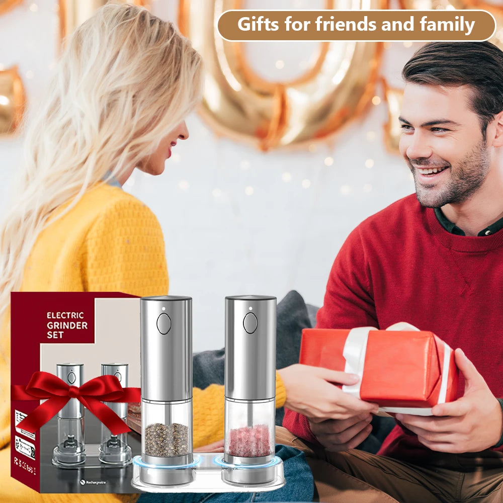 Electric Pepper Grinder - USB Rechargeable, Adjustable Coarseness, Stainless Steel Spice Mill for Kitchen Use