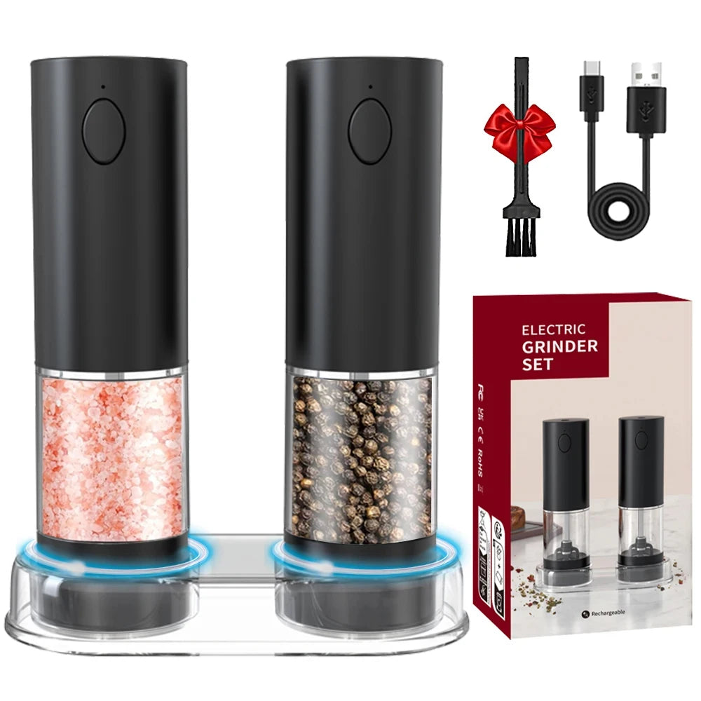 Electric Pepper Grinder - USB Rechargeable, Adjustable Coarseness, Stainless Steel Spice Mill for Kitchen Use