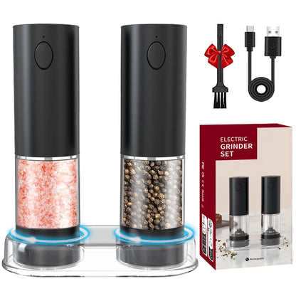 Electric Pepper Grinder - USB Rechargeable, Adjustable Coarseness, Stainless Steel Spice Mill for Kitchen Use