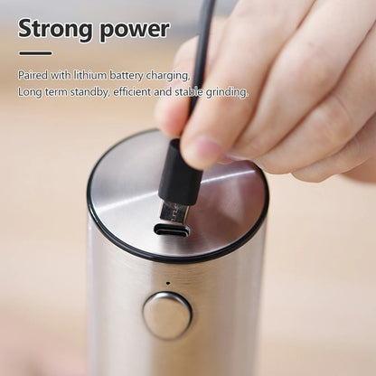 Electric Pepper Grinder - USB Rechargeable, Adjustable Coarseness, Stainless Steel Spice Mill for Kitchen Use