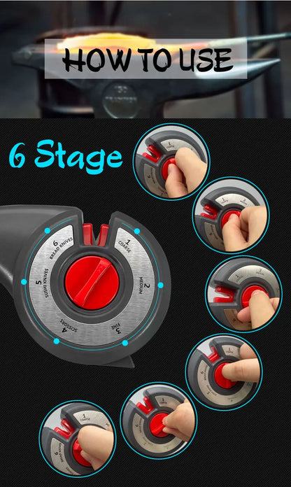 TAIDEA Knife Sharpener 6 in 1Professional Kitchen Scissors Sharpening Tool Whetstone Diamond Adjust Angle Grinding kitchen tools