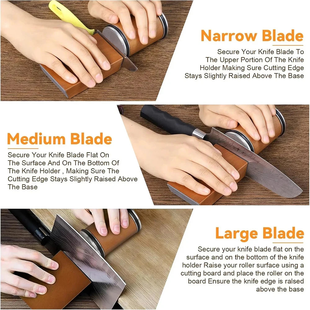 Rolling Knife Sharpener Kit With Diamond Sharpening Wheel