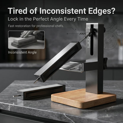 CNC Fixed-Angle Knife Sharpener with Wood Base