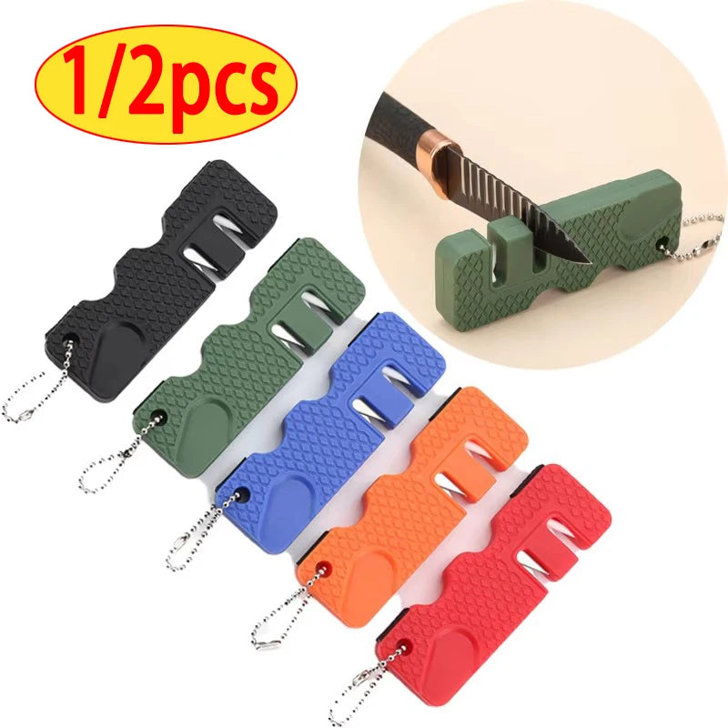 Mini Keychain Knife Sharpener With Ceramic And Carbide