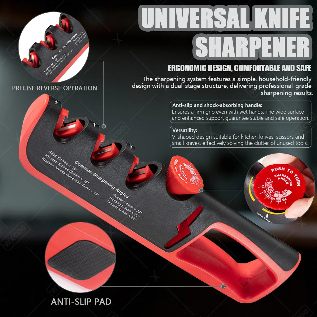 4-Stage Handheld Kitchen Knife & Scissors Sharpener