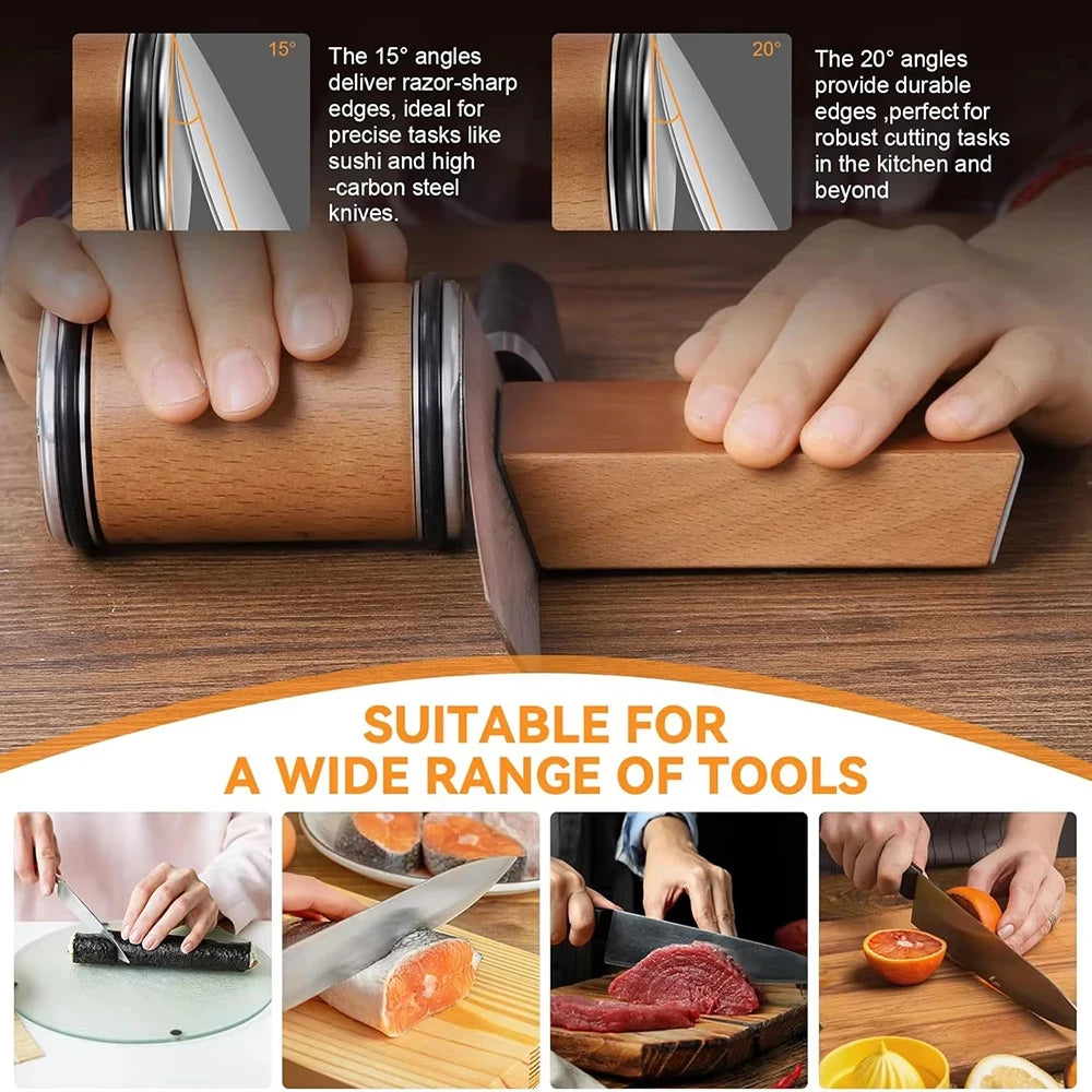Rolling Knife Sharpener Kit With Diamond Sharpening Wheel