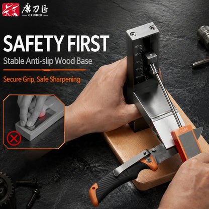 CNC Fixed-Angle Knife Sharpener with Wood Base
