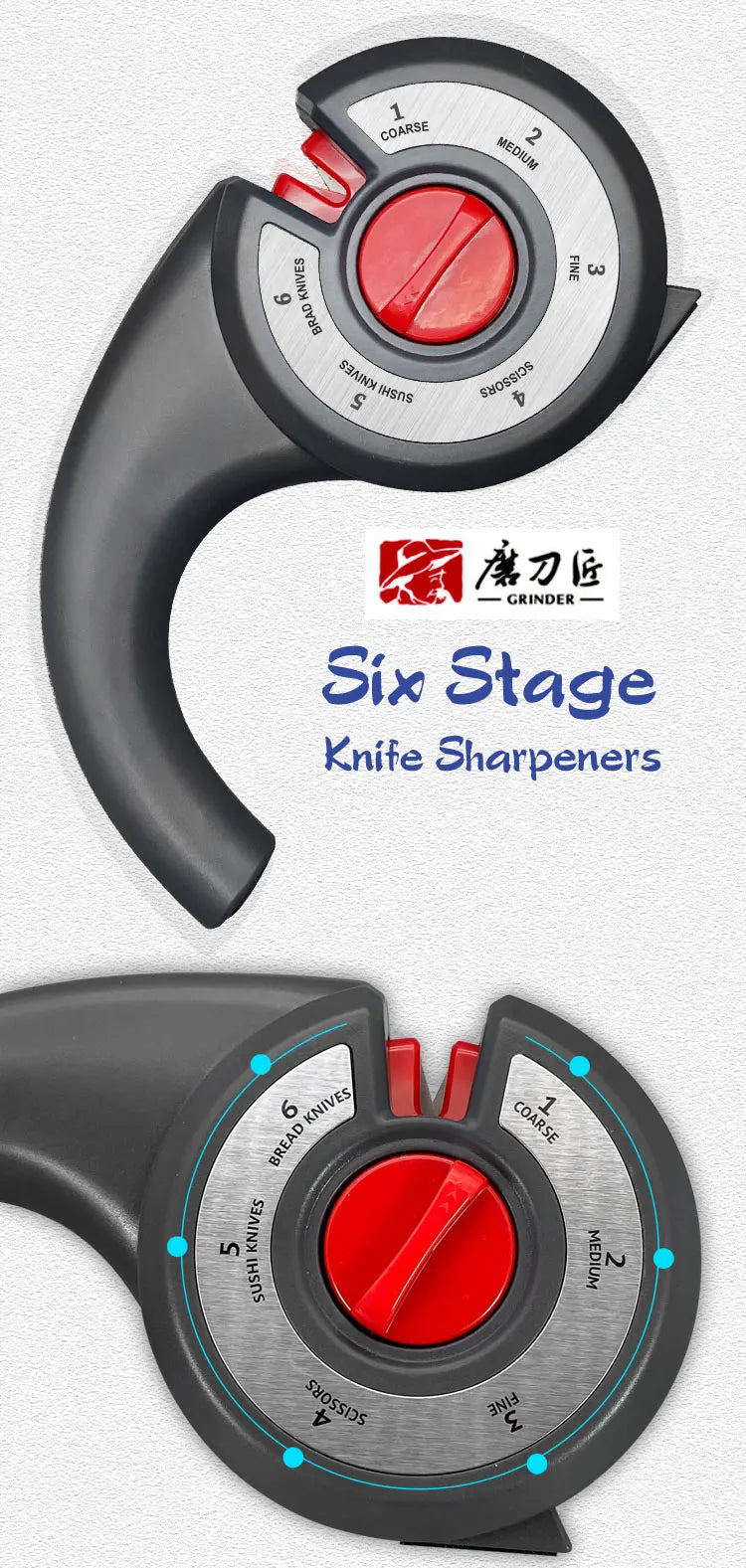 TAIDEA Knife Sharpener 6 in 1Professional Kitchen Scissors Sharpening Tool Whetstone Diamond Adjust Angle Grinding kitchen tools