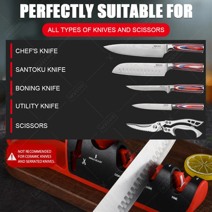 4-Stage Handheld Kitchen Knife & Scissors Sharpener