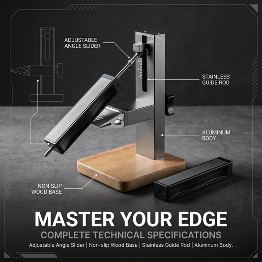 CNC Fixed-Angle Knife Sharpener with Wood Base