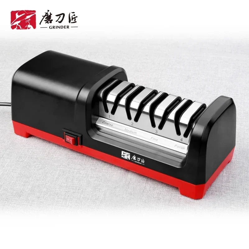 Electric Knife Sharpener with Dual Grit Grinding Wheels