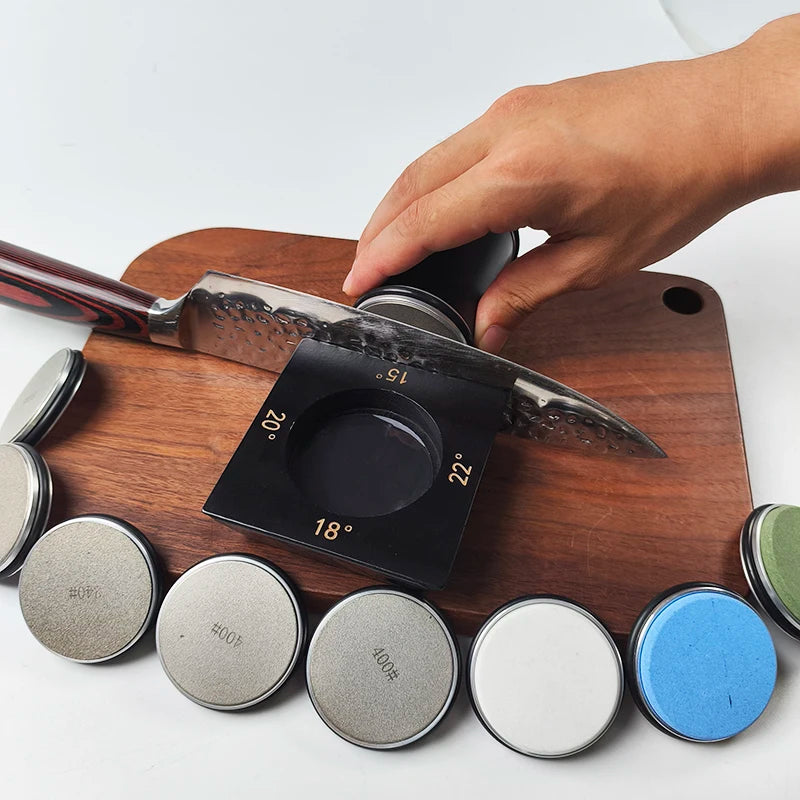 2025 Upgraded Angle Sharpener Four Angles 15/18/20/22° Fixed Angle Roller Sharpener Agate Sharpening Stone Set Diamond Whetstone