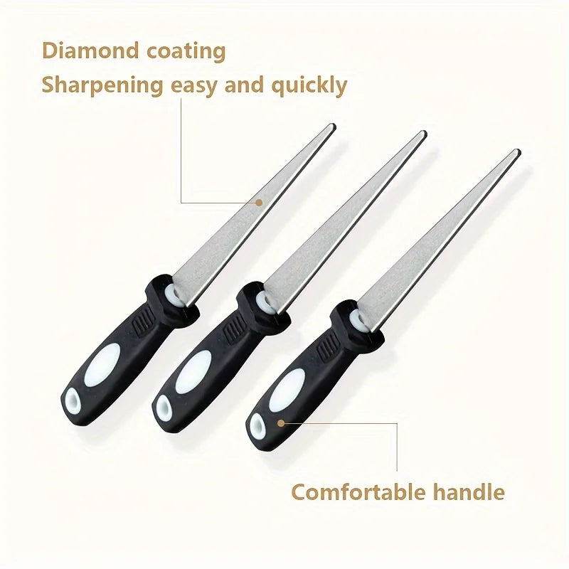 Professional Diamond Metal Double-Sided Sharpener for Scissors and Gardening Tools