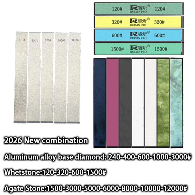 Portable Outdoor Natural Agate Polished Whetstone Sharpening Stones - Fixed Angle Sharpener Accessories (2/3/5 Pieces)