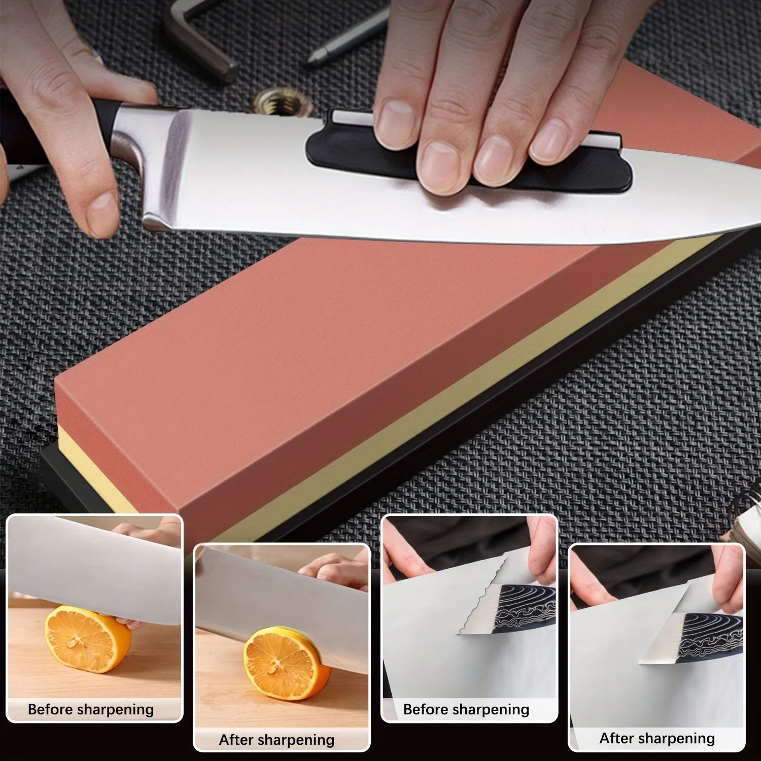 400/1000/8000# Double-Sided Whetstone Kitchen Sharpener System Retractable Adjustable Sharpening Stone Bracket Angle Guide Set